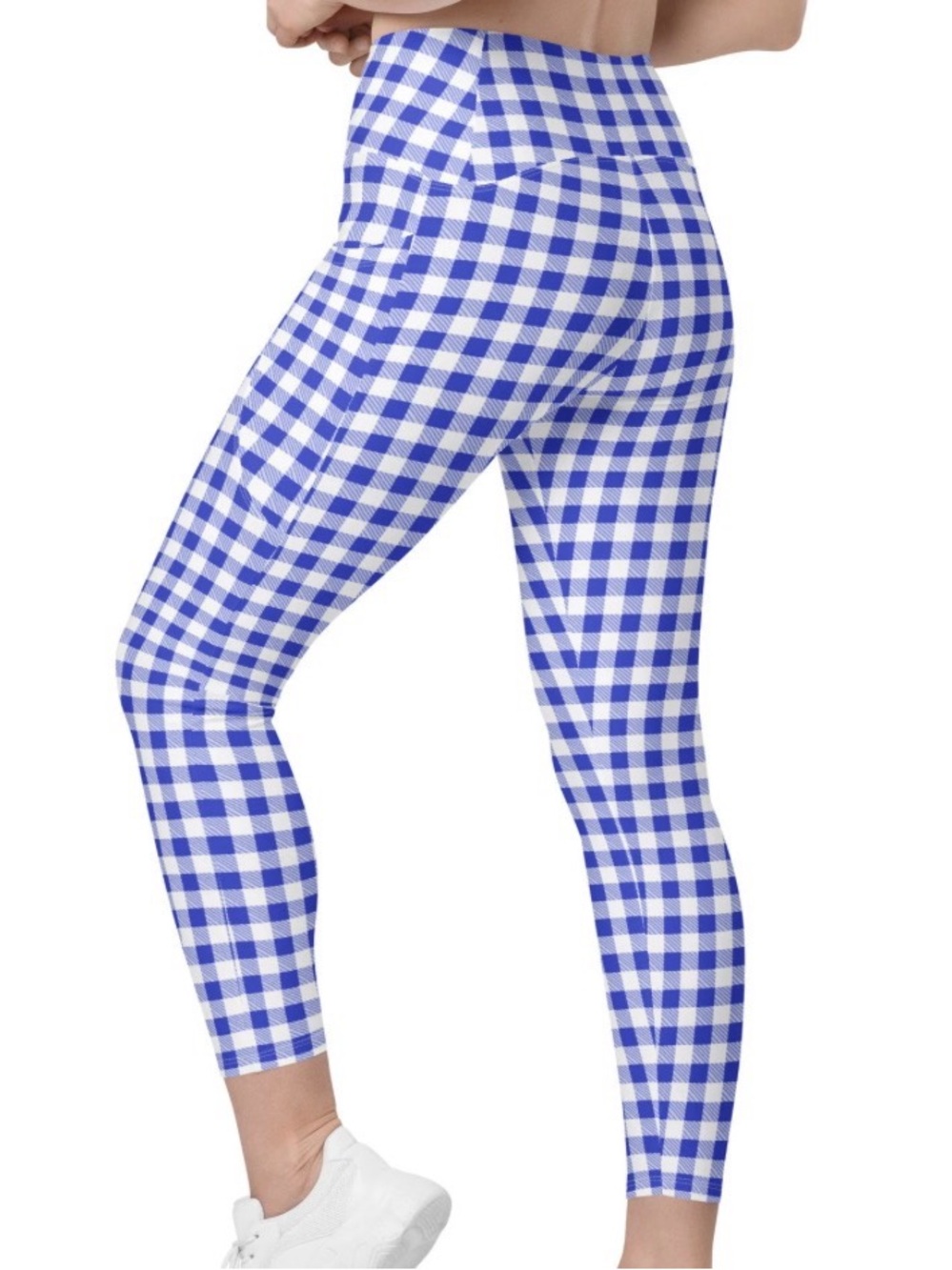 Beach Riot Blue & White Gingham High-Waist Leggings